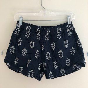 Madewell Blue and White High Waisted Shorts